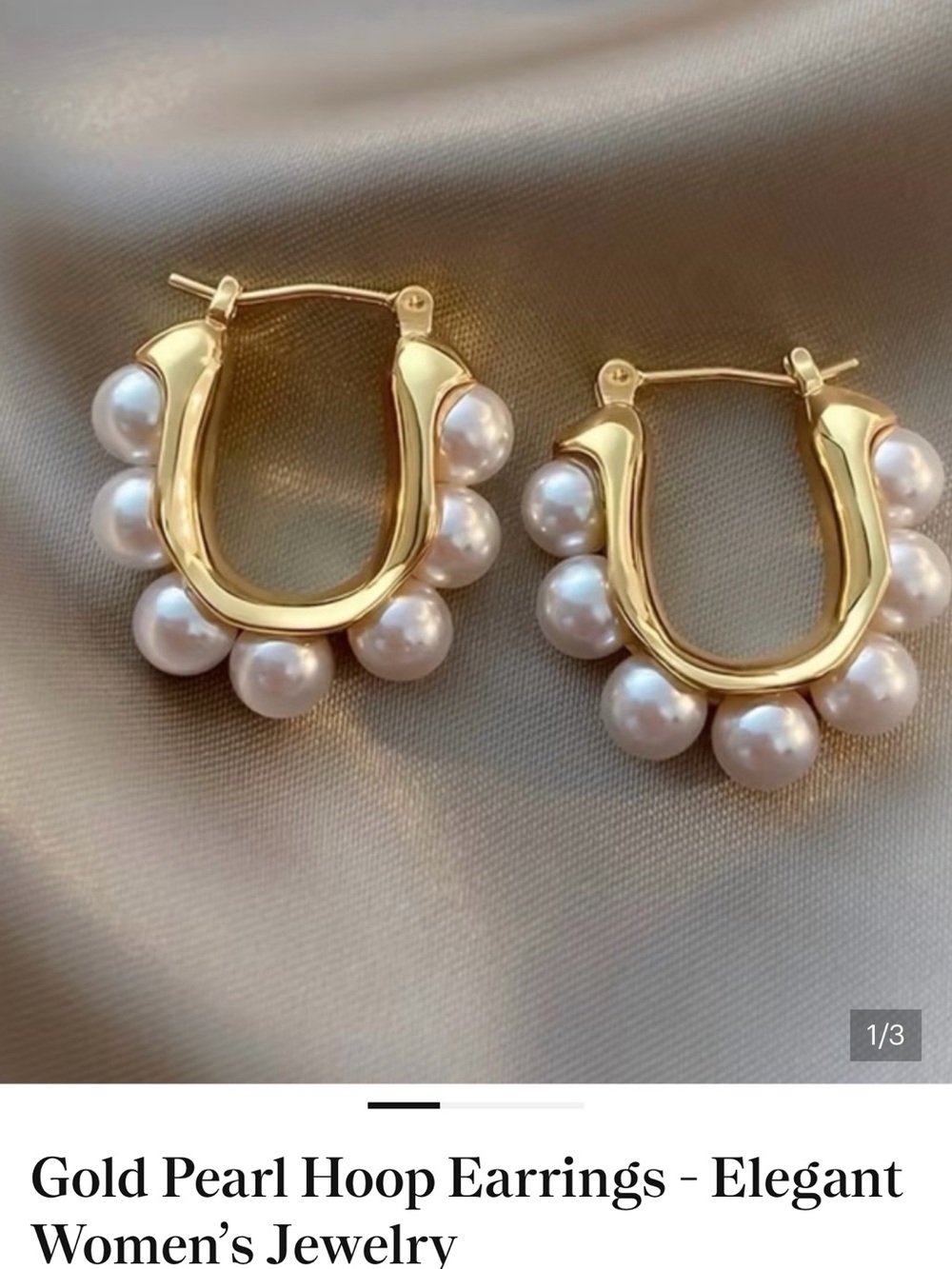 Gold Pearl Hoop Earrings - Elegant Women's Jewelry